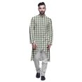 thumbnail image 1 of Atasi Printed Long Sleeve Kurta For Men Button Down Cotton Slub Ethnic Shirt, 1 of 5