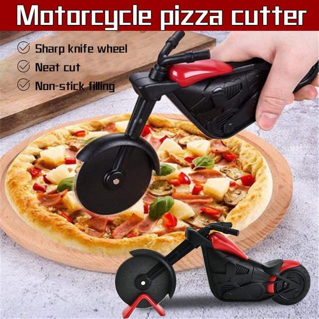 Oleegame 2PC Tomato Slicer And Lemon Slicer Plastic Wheel Style Motorcycle Bike Stainless Pizza Roller Steel