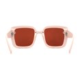 thumbnail image 2 of Womens Rectangle Rimless Thick Plastic Retro Designer Sunglasses Beige Brown Mirror, 2 of 4