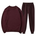 thumbnail image 1 of Weiqiqre Sweat Suits for Men Solid Color Loose Fit Basic Pullover Round Neck Sweatshirt Sport Jogging Suits, 1 of 7