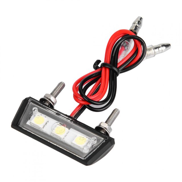 License Plate Light, License Plate Lamp Taillight, 12V Universal Motorcycle License Plate White LED Light Waterproof