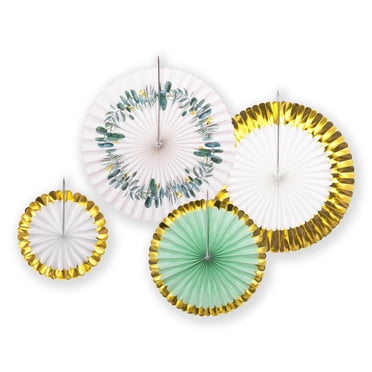 Green Gold paper fan