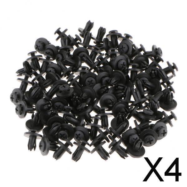 Colaxi 4-6pack 100Pcs Rivets en Plastique Voiture Pare-Chocs Clips Vis de Panneau de Porte 6mm Trou 4 Pcs