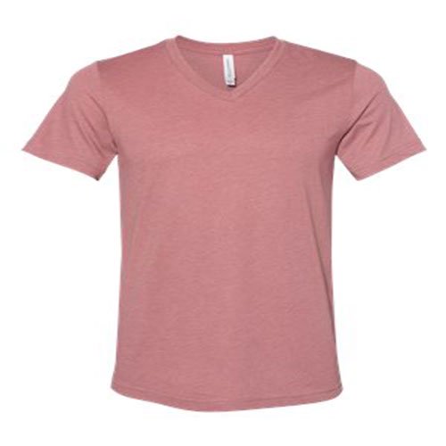 BELLA+CANVAS T-Shirt Jersey à Col en V pour Homme, TP, Mauve Chiné
