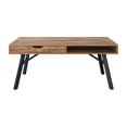 thumbnail image 1 of Table basse d'intérieur CorLiving Auston en bois d'ingénierie et acier avec 1 tiroir et compartiment, marron, 1 of 9