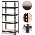 thumbnail image 4 of Yaheetech Black Adjustable 5-Shelf Shelving Unit Storage Rack Utility Rack Garage Shelves Display Rack Steel Boltless Rivet Rack,59.1 inch Height 1-Pack, 4 of 9