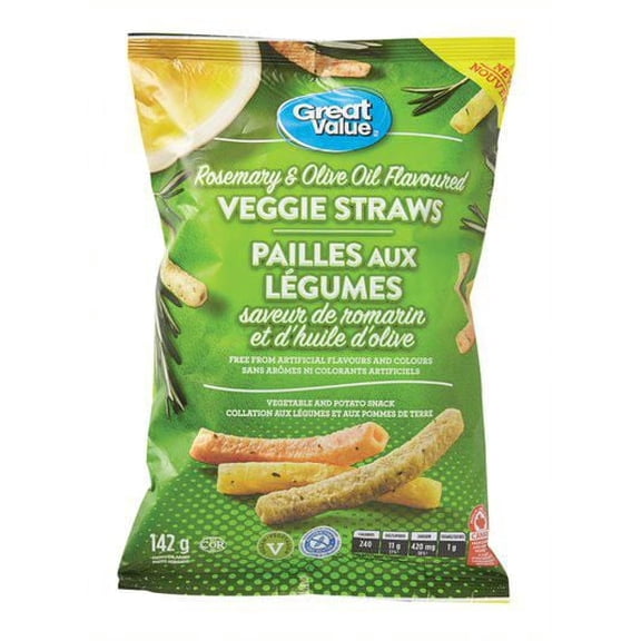 Pailles aux légumes Saveur de romarin et d’huile d’olive Great Value
