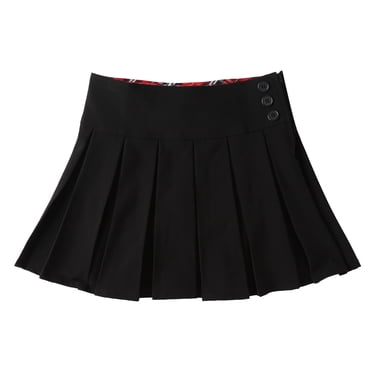 Bienzoe Jupe d'Uniforme Scolaire à Ourlet Plissé pour Fille Noire 6X