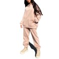 thumbnail image 2 of Innerwin Jogger Set Long Sleeve Ladies Sweatsuits Autumn Plain Loose Fit Two Piece Outfit Apricot Yellow L, 2 of 7