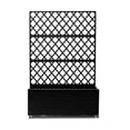 thumbnail image 2 of EDTara Black Metal Raised Garden Bed, Outdoor Metal Planter Box with Trellis and Privacy Screen, 2 of 8