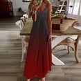 thumbnail image 1 of Ovzne Robes pour Femmes Robe Robes d'Été pour Femmes Imprimé Sans Manches Col Rond Robe Décontractée Robes Grande Taille Robe Maxi Imprimée Liquidation, 1 of 5