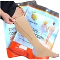 thumbnail image 1 of Short/Petite Zippered Compression Socks with Open Toe - Best Leg Support Stockings (L(Short) - Calf 10-13in, Beige), 1 of 7