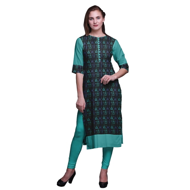 Bimba Kurta Tunique Ethnique Imprimée pour Femmes, Tenue d'Été Droite