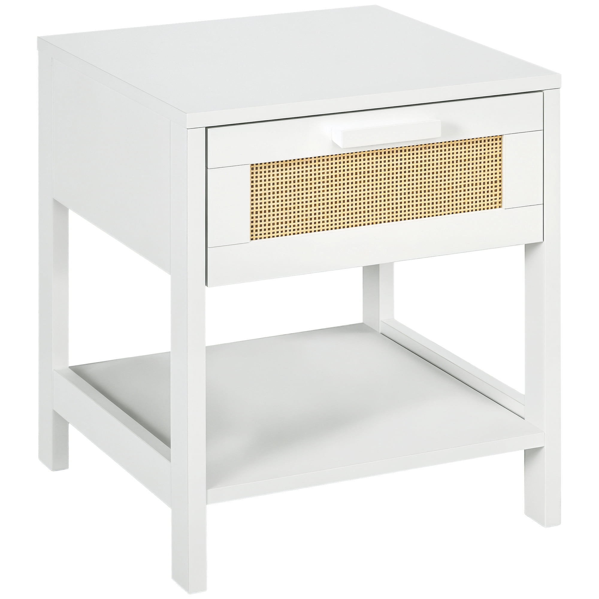 HOMCOM Table de Chevet Étroite, Table de Chevet avec Tiroir et Rangement
