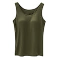 thumbnail image 1 of MIASHUI Débardeurs pour Femmes avec Soutien-Gorge Intégré, Été, Décontracté, Col Rond, Sans Manches, T-Shirt, Vert Armée, P, 1 of 4