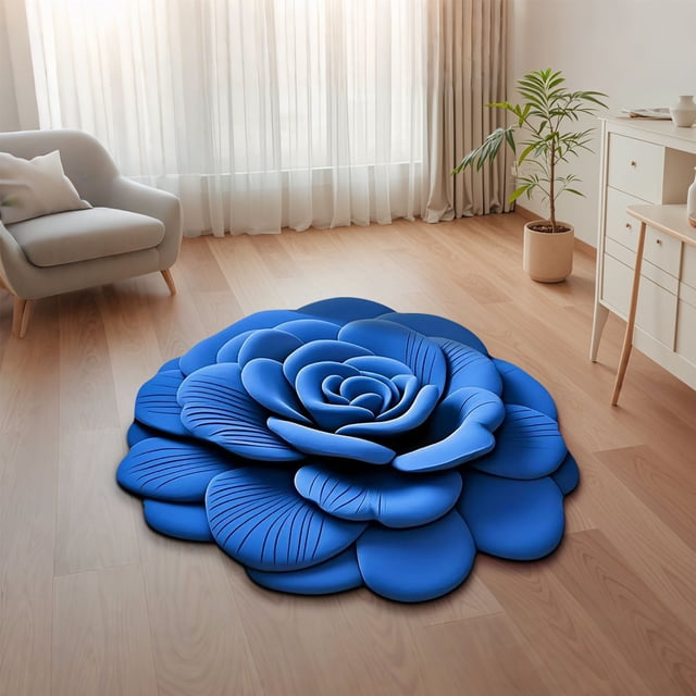 Yhmxh 3 D Flower Mat Soft Carpet Non-Slip Area Carpet Dining Room Home Bedroom Carpet Floor Washable Rug Anti-slip Rug Decorative Rug Rugs for Living Room Outdoor Rug Bathroom Rugs Kithchen Rug