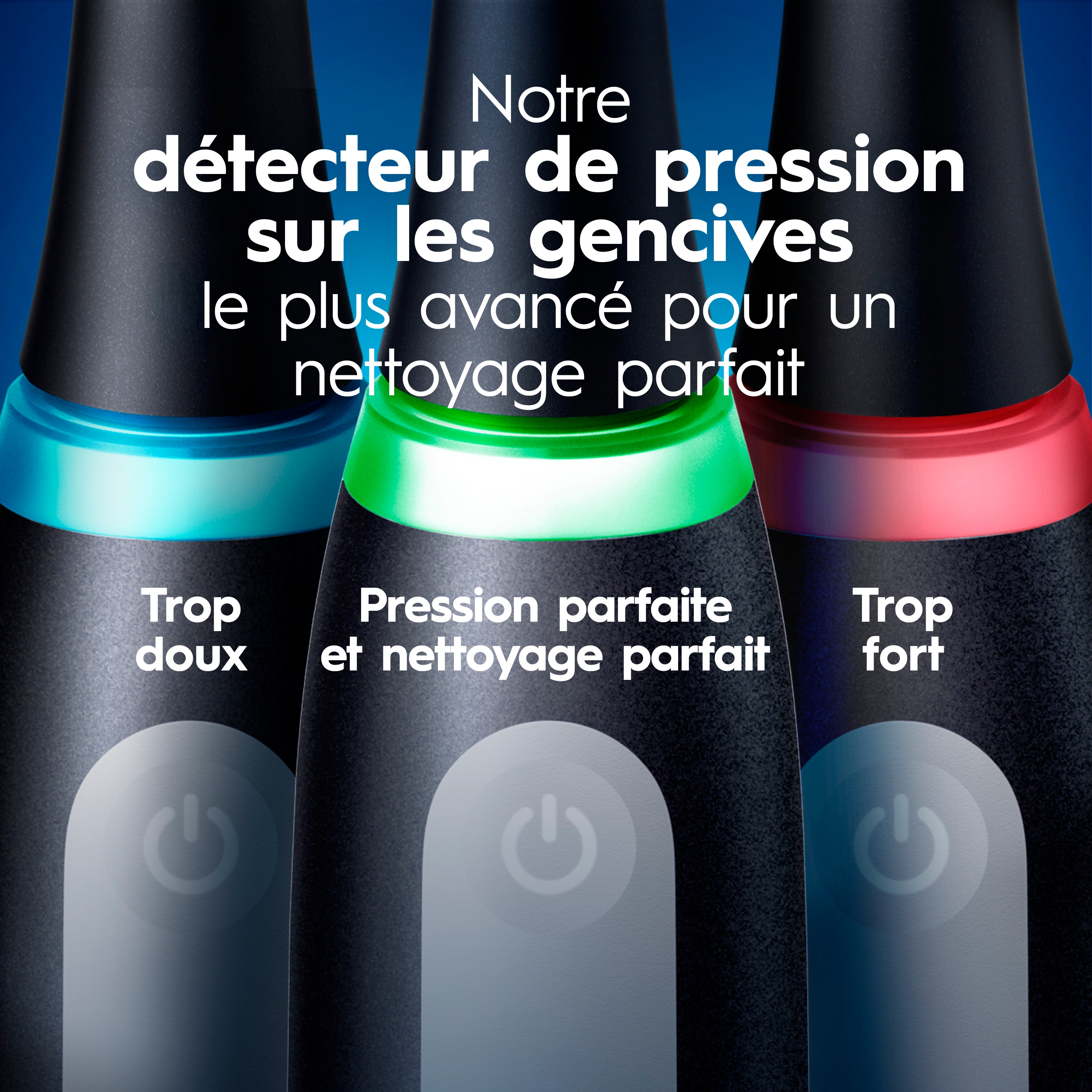 Brosse à dents électrique rechargeable Oral-B, iO4 Propreté et gencives, 4 modes de nettoyage, détecteur de pression visuel pour protéger les gencives, 2 brossettes, étui de voyage, rose