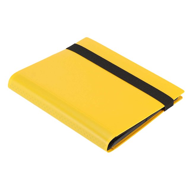 kurtrusly Trading Cards Album Binder Band Closure Case Storage Sheets 20 Portable Card yellow 21x17.5cm