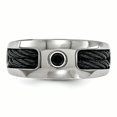 thumbnail image 4 of Edward Mirell Titanium Cable & Spinel w/Sterling Silver Bezel 8mm Band Size 10, 4 of 4
