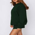thumbnail image 3 of Casual Solid Color Hooded Sweatshirt and Loose Shorts Set for Women, 3 of 7