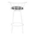 thumbnail image 3 of Monarch Specialties Bar Stool, Set Of 2, Swivel, Bar Height, White Metal, Grey Leather Look, Contemporary, Modern, 3 of 6