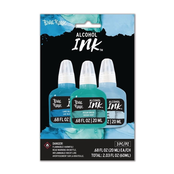 Brea Reese Alcohol Ink Set: Sky, Lake Blue, Ocean Green