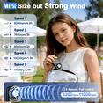 thumbnail image 2 of Kidsjoy 11000RPM Turbo Handheld Fan, Lightweight Mini Portable USB Fan for Travel Office (Multiple Colors), 2 of 9