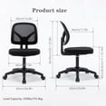 thumbnail image 3 of Low-Back Home Office Task Chair, Armless Executive Computer Desk Chair with Height Adjustable and Swivel Casters for Working Studying Gaming, 3 of 9