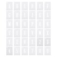 thumbnail image 1 of Unique Bargains 1 Inch Letter Number Stencils 1.4' Width Reusable Alphabet Numbers Templates Set with Ring, White 36 Pack, 1 of 6