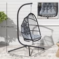 thumbnail image 3 of Outsunny Hanging Egg Chair with Stand, Foldable Hammock Chair, Dark Grey, 3 of 10