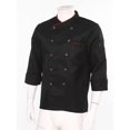 thumbnail image 3 of zdhoor Unisex Mens Womens Double-Breasted Chef Coat Cooks Jacket Chef Works Kitchen Cooking Uniform Black Long Sleeve L, 3 of 7
