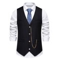 thumbnail image 2 of Qertyioot Independence Day Men Solid Fashion Retro Have Pockets Button V-neck Tanks Tops Blouse, 2 of 10