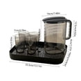 thumbnail image 3 of Plastic Cold Water Bottle 1Pcs Black Plastic Cold Jug and Cup Tray Set Pitcher with Lid for Iced Tea Lemonade and Fruit Infused Water Rkxzt, 3 of 9