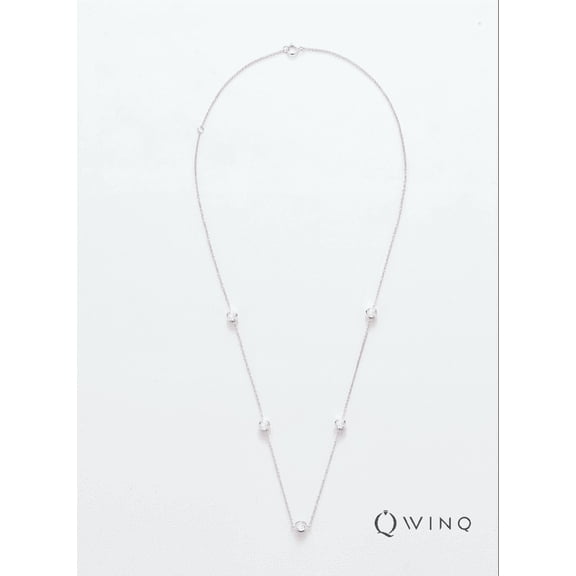 WINQ Multi-Station Bezel Necklace Lab Grown Diamond 14K Gold