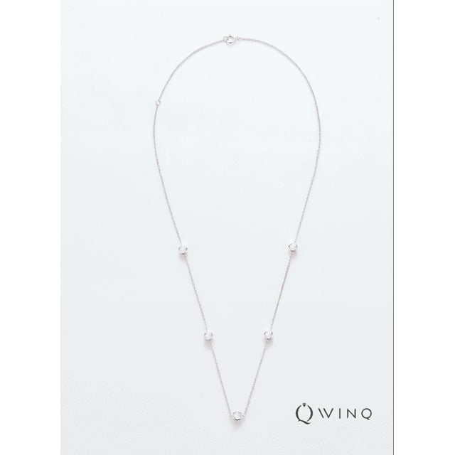 WINQ Multi-Station Bezel Necklace Lab Grown Diamond 14K Gold