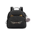 thumbnail image 1 of Teenagers Backpack Leather School Bags Girl Cartoon Square Satchel (Black), 1 of 9