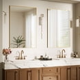 thumbnail image 3 of BEAUTYPEAK 26"x38" Bathroom Mirror Wall Mirror with Rectangular Metal Frame, Gold, 3 of 8