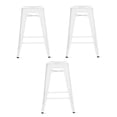 thumbnail image 1 of Heavenly Collection Industrial White Metal Counter Stools Set of 3 - Tolix-Style Backless Barstools with Wooden Seat Option - Ideal for Kitchen Islands & Patios, 1 of 8