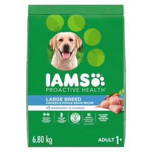 IAMS Proactive Health Adult Large Breed Dry Dog Food â€“ Chicken & Whole Grain Recipe â€“ 6.80KG (15LB) Bag