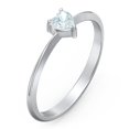 thumbnail image 3 of Bague Pierre de Naissance en Forme de Cœur - Aigue-Marine (Mars), 3 of 6