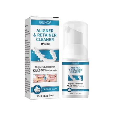 EARKITY Aligner Cleaner , Nettoyant pour Dentiers et Pâte Blanchissante en Mousse Parfait pour le Protège-Dents Sportif et les Dentiers, Alternative à Action Rapide aux Comprimés Nettoyants pour Rétention, Blanchit les Dents et Combat la Mauvaise Haleine