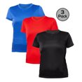 thumbnail image 1 of Blank Activewear Lot de 3 T-Shirts pour Femmes, Tissu de Performance à Séchage Rapide, 1 of 4