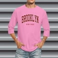 thumbnail image 2 of Oversized Tshirts for Men 3/4 Sleeve Comfortable Crewneck Graduated Color Fit Pink Classic Fall Tees Men size M, 2 of 4