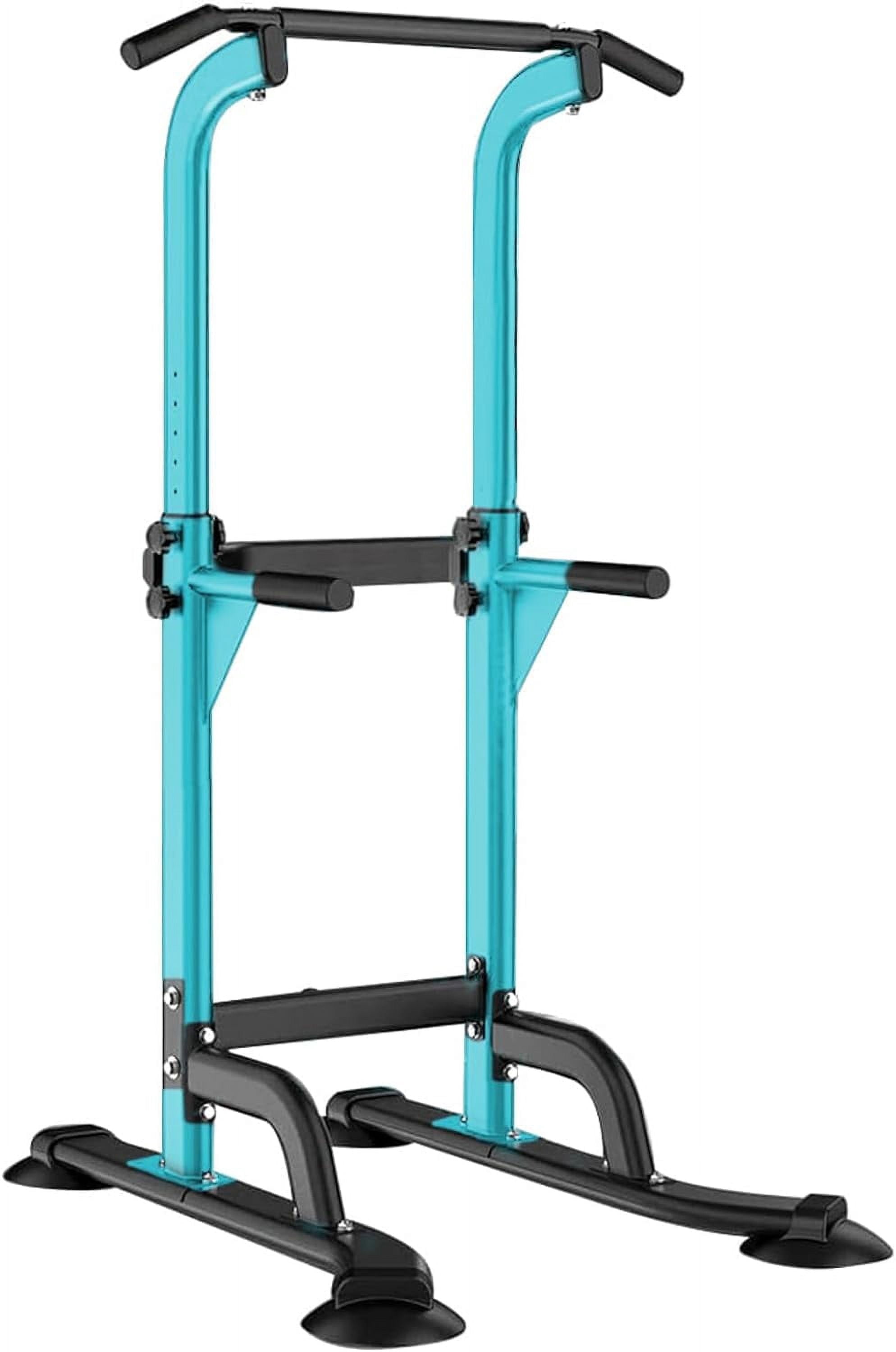 SOGES Height Adjustable Power Tower Dip Stands Pull up Bar Strength Training for Home Gym Blue