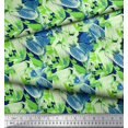 thumbnail image 2 of Soimoi Blue Poly Georgette Fabric Brush Stroke Abstract Print Sewing Fabric Yard 52 Inch Wide, 2 of 3