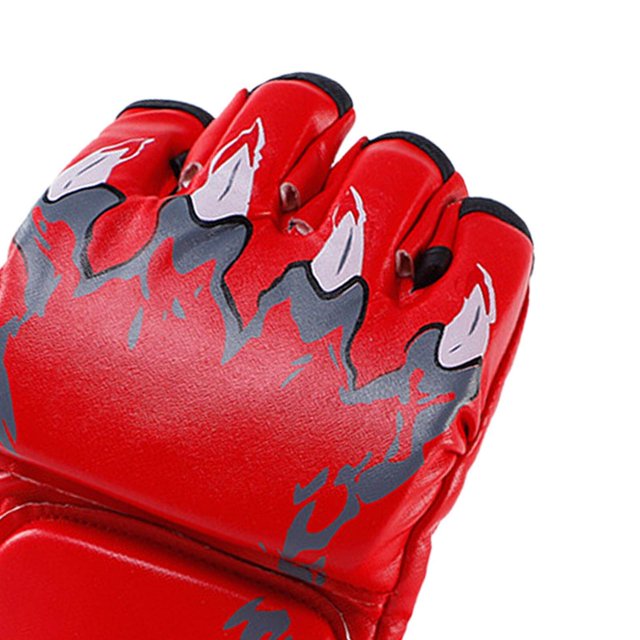 pitrice Gants de Boxe Respirants Équipement de Protection pour Hommes Femmes Sac de Frappe Sparring Griffe de Tigre Rouge