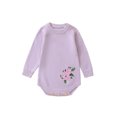 thumbnail image 1 of Diconna Barboteuse Chandail pour Bébé Fille à Manches Longues, Col Rond, Broderie Florale, Justaucorps en Tricot, Tenue d'Automne et d'Hiver pour Nourrisson, 1 of 8
