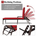 thumbnail image 4 of Costway Patio Rattan Lounge Chair Chaise Recliner Back Adjustable Cushioned Garden Red, 4 of 8
