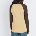 thumbnail image 4 of Plebaso T-Shirts à Manches Longues à Blocs de Couleur pour Femmes, Col Ras du Cou Décontracté, Hauts Légers pour Femmes avec Poche, 4 of 7