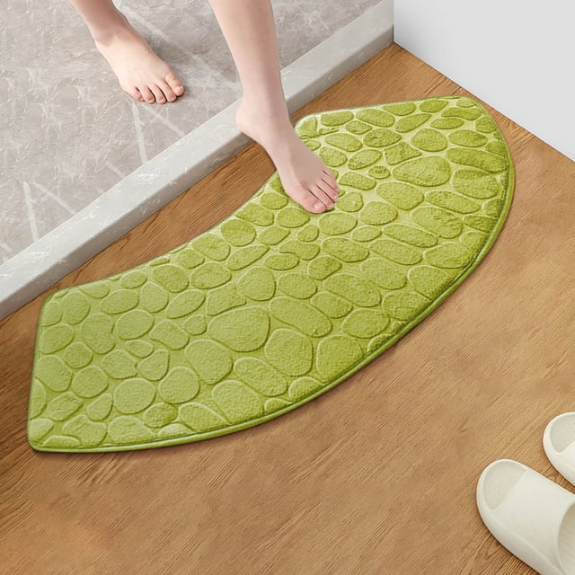 1pc Foam Bath Rug Embossed Bathroom Mat Water Absorbent And Washable Bath Rugs Non-Slip Thick Soft And Comfortable Carpet For Show